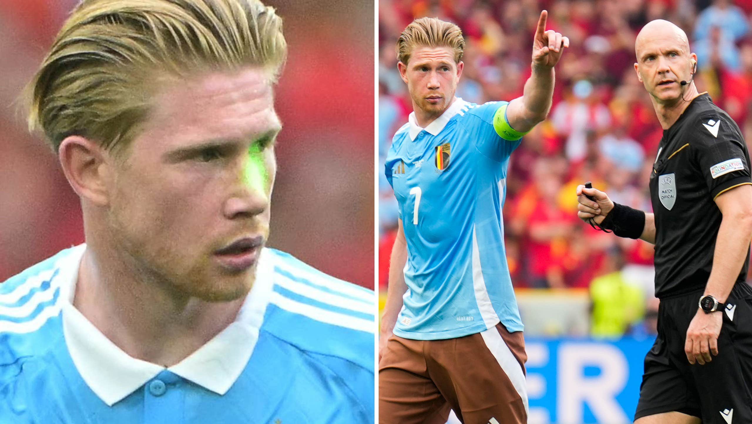 Kevin de Bruyne fick grön laser i ansiktet | Fotboll