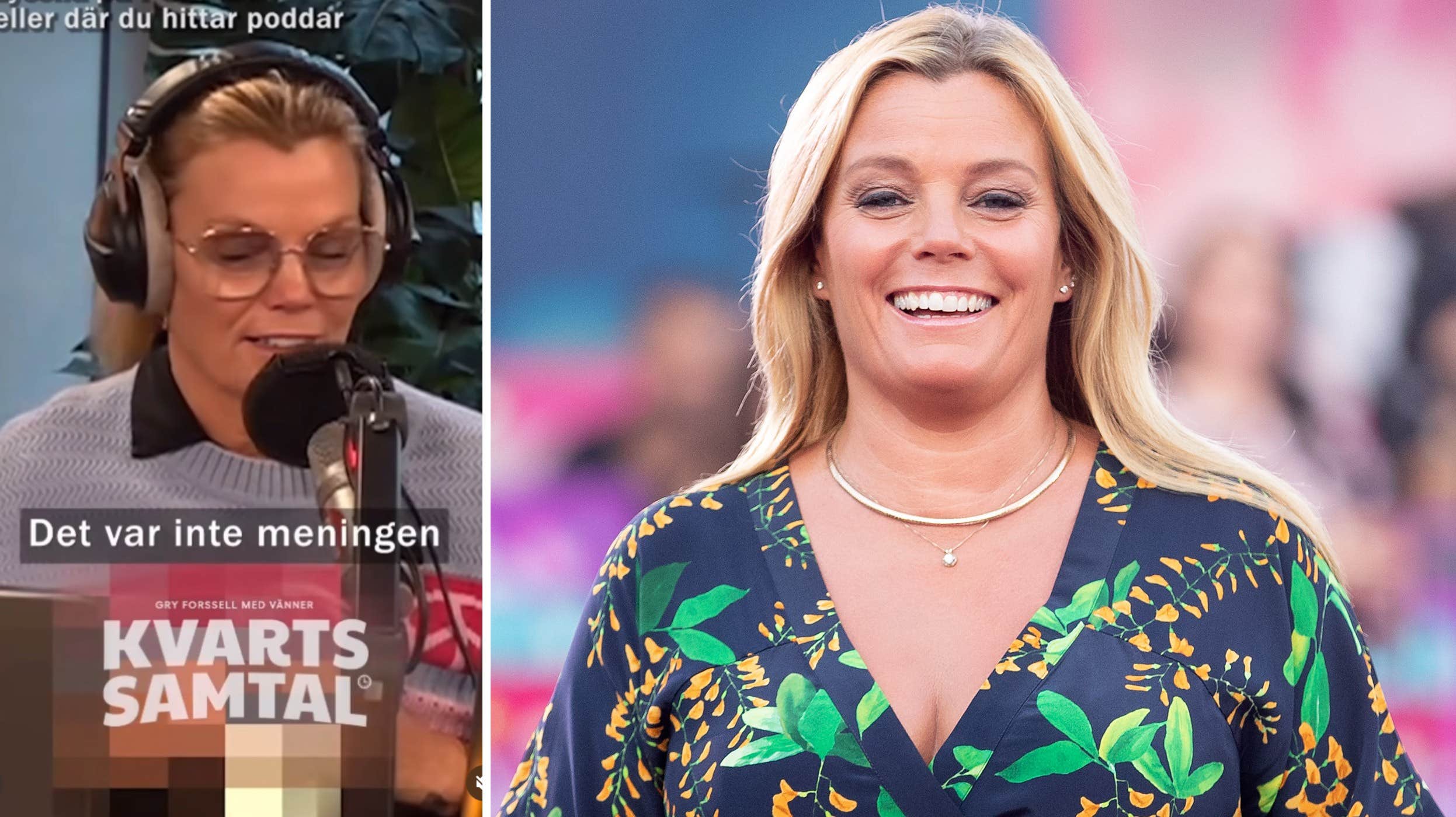 Gry Forssells miss under poddinspelningen: ”Oj, nu tog jag fram alla brösten” | Nöje