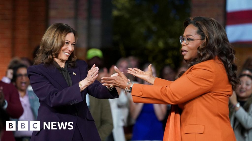 Harris och Oprah håller ett stjärnspäckat rally i Michigan