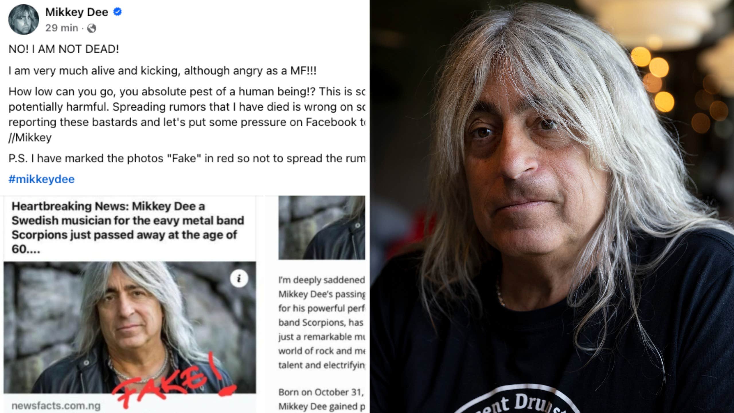 Mikkey Dee dementerar rykten om sin död | Nöje