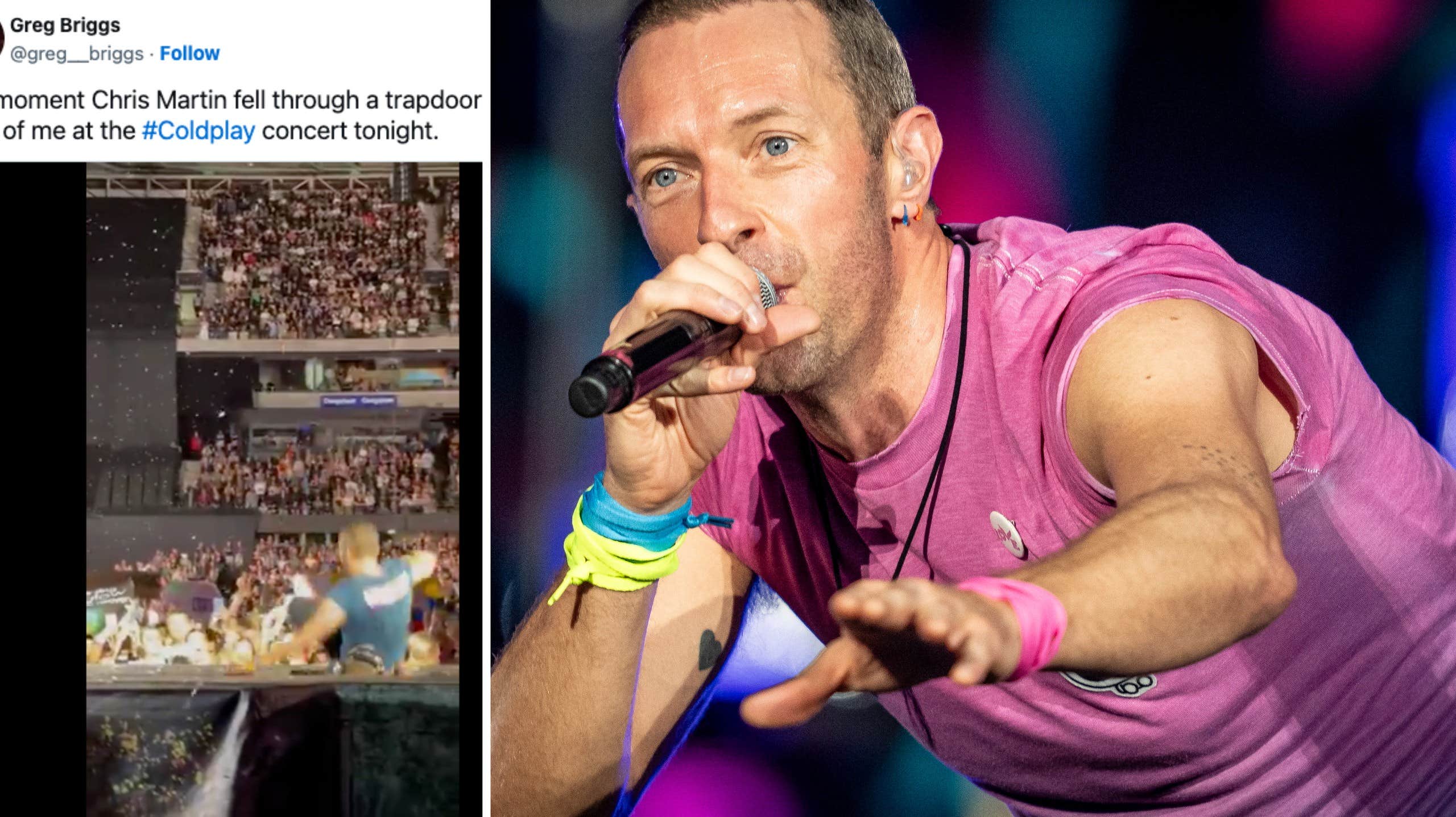 Coldplay-stjärnans miss på scen – föll ner i lucka | Nöje